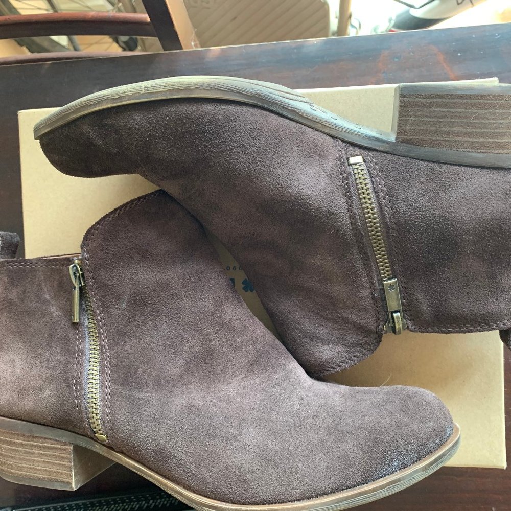 Lucky Brand Brown Suede Basel Booties 10M